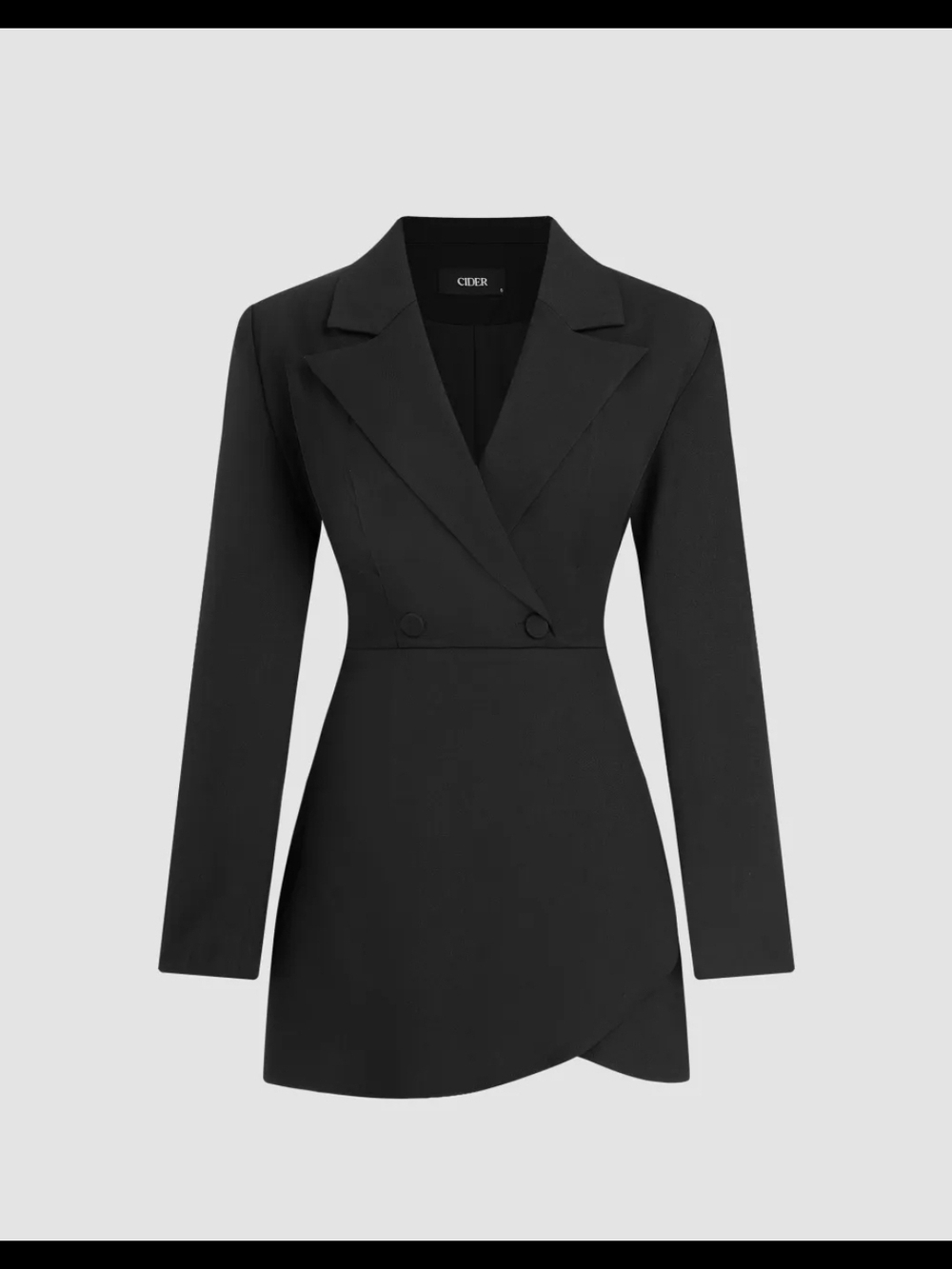 CEDER Black Long-Sleeve Blazer Dress
